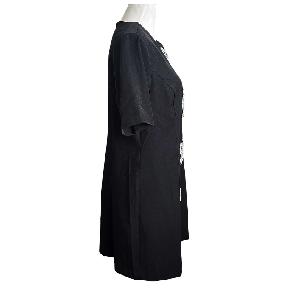 Hyacinth House Tuckernuck Bernadette Mini Dress Black Rhinestone Bows Large - Picture 4 of 9